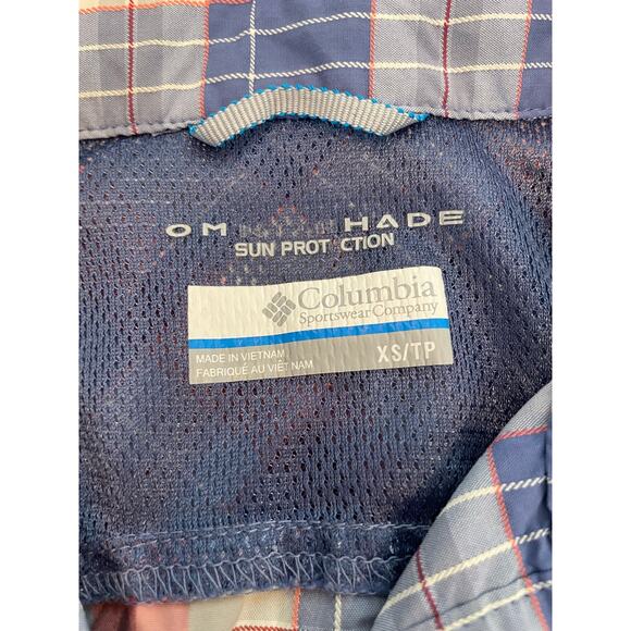 Columbia Women’s Plaid Hiking Shirt Long Sleeve Red/Blue Size XS Omnishield - Picture 4 of 5